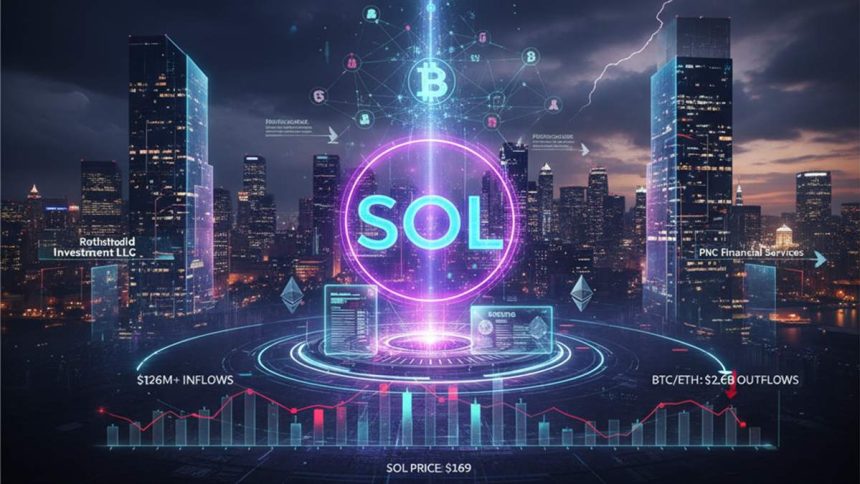 Rothschild Investment and PNC Financial disclosed holdings in Solana ETFs, joining a growing list of traditional players.
