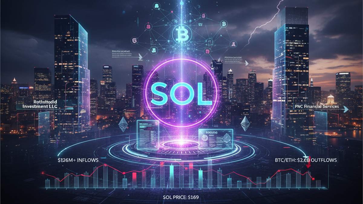 Rothschild Investment and PNC Financial disclosed holdings in Solana ETFs, joining a growing list of traditional players.