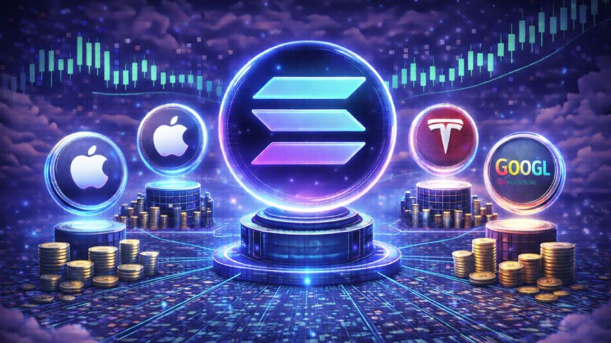 Solana tops tokenized stocks by market cap at $874.19M as the sector hits $1.2B, backed by xStocks growth and rising holders.