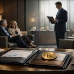 Ethereum hardware wallet and coins in a lab setting, symbolizing the migration battle over wallets, bridges and dormant assets amid quantum risks