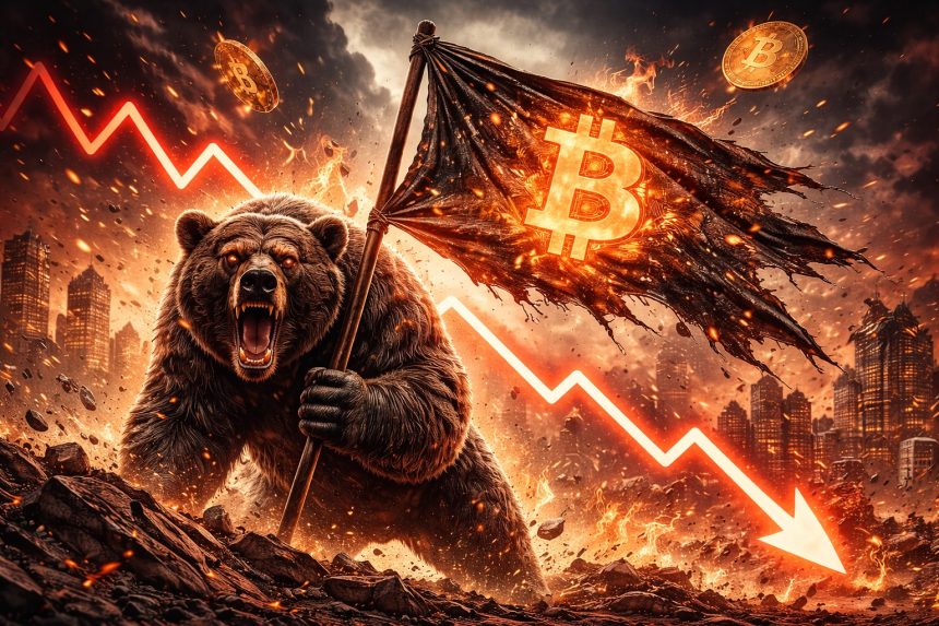 Bitcoin bearish flag still remains, so price could crash again