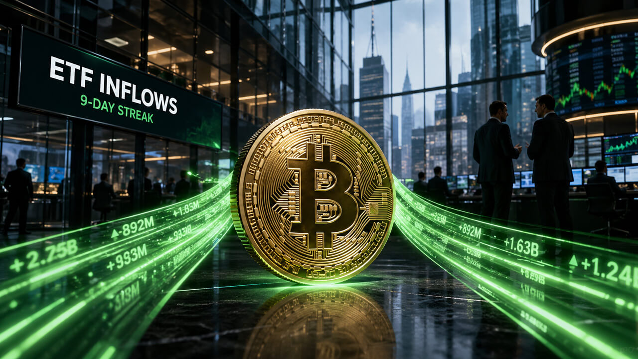 US Bitcoin ETFs are on track for the longest inflow streak this year, with funds reaching nearly 7% of Bitcoin supply